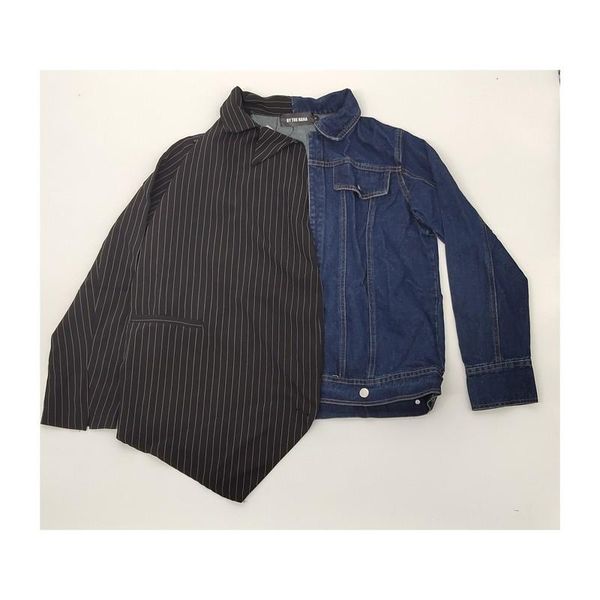 women's jackets getspring women coat vintage stripe denim coats and irregular casual spring/autumn jaket 2021 fashion, Black;brown
women's jackets getspring women coat vintage stripe denim coats and irregular casual spring/autumn jaket 2021 fashion, Black;brown