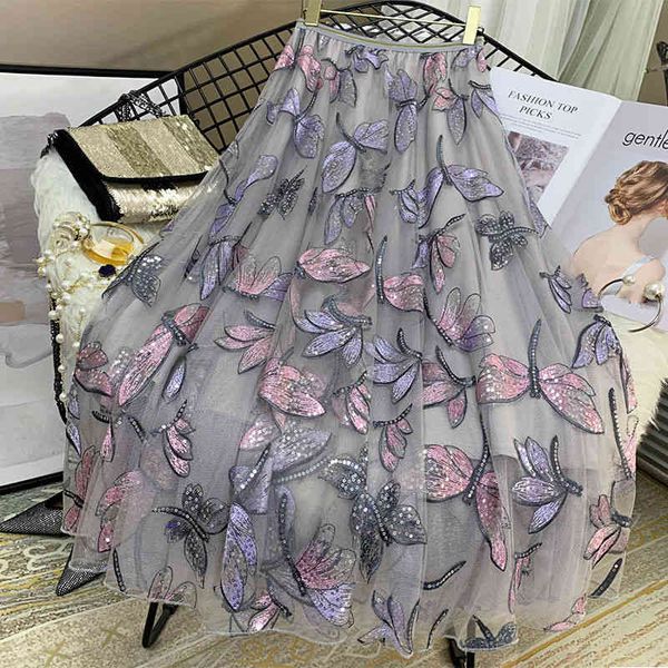 skirts sequins embroidery dragonfly two layer mesh pleated skirt women 2021 summer high waist long skirts womens eleg, Black
skirts sequins embroidery dragonfly two layer mesh pleated skirt women 2021 summer high waist long skirts womens eleg, Black