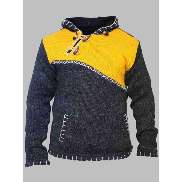 2020 new men's fashion color contrast stitching long sleeve hooded sweater large size coat, White;black
2020 new men's fashion color contrast stitching long sleeve hooded sweater large size coat, White;black