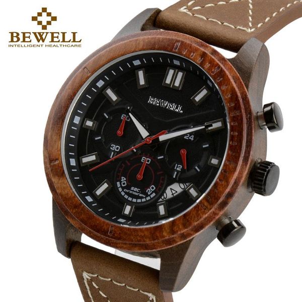 wristwatches men luxury waterproof quartz watch wood case leather strap with chronograph and calendar functions luminous hands bewell 161a, Slivery;brown
wristwatches men luxury waterproof quartz watch wood case leather strap with chronograph and calendar functions luminous hands bewell 161a, Slivery;brown