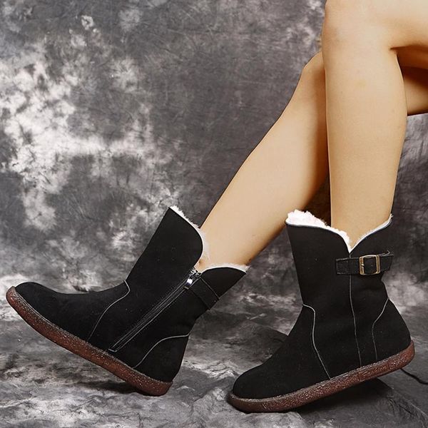 boots round head car stitching snow belt buckle side zipper winter women wool women's water drill waterproof, Black
boots round head car stitching snow belt buckle side zipper winter women wool women's water drill waterproof, Black