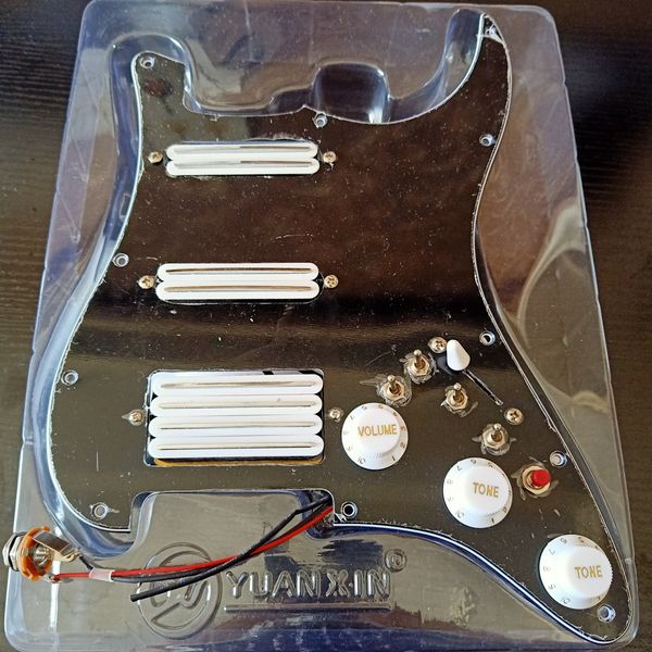 upgrade prewired ssh pickguard black mini humbucker pickups high output dcr 4 switch 20 tones more function for fd strat guitar welding harn
upgrade prewired ssh pickguard black mini humbucker pickups high output dcr 4 switch 20 tones more function for fd strat guitar welding harn