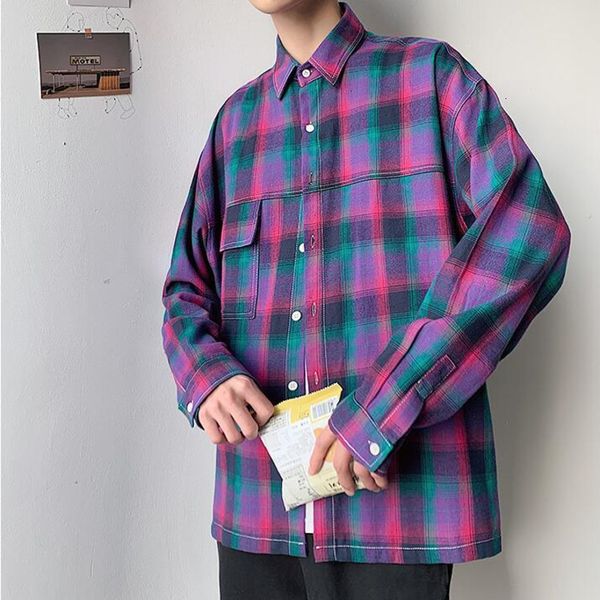 2021 new spring cotton plaid men's fashion retro casual men streetwear long-sleeved shirts mens shirt ftmk, White;black
2021 new spring cotton plaid men's fashion retro casual men streetwear long-sleeved shirts mens shirt ftmk, White;black