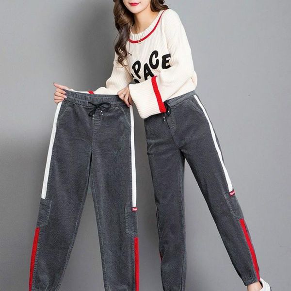 women's pants & capris 2021 corduroy fleece autumn winter straight retro casual loose track patchwork ankle banded trousers, Black;white
women's pants & capris 2021 corduroy fleece autumn winter straight retro casual loose track patchwork ankle banded trousers, Black;white