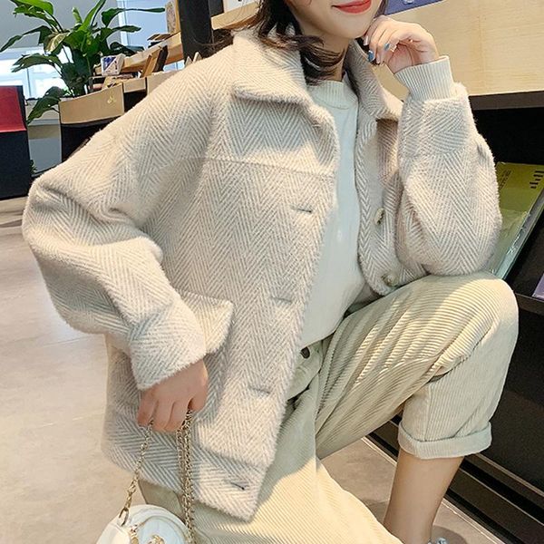 women's wool & blends kmetram autumn winter coat women fashion woolen female jacket faux mink velvet fur clothes 2021 manteau femme my, Black
women's wool & blends kmetram autumn winter coat women fashion woolen female jacket faux mink velvet fur clothes 2021 manteau femme my, Black