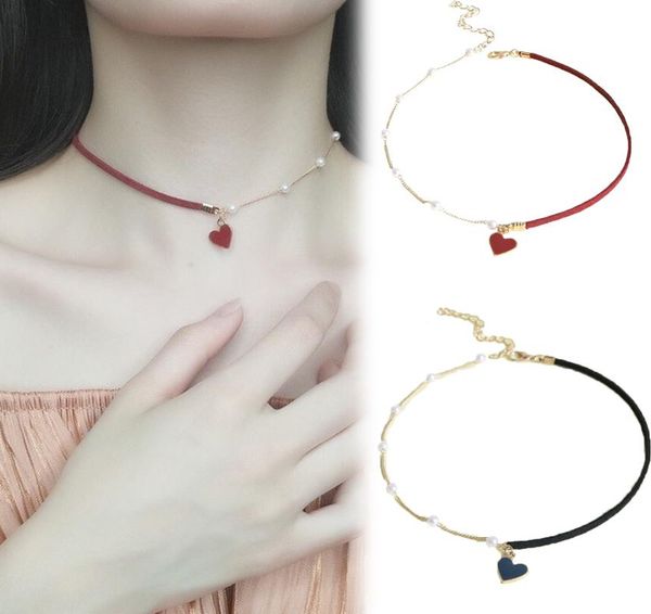 pendant necklaces beating heart necklace red and black love collarbone chain fairy pearl choker elegant lover jewery gifts ornament, Silver
pendant necklaces beating heart necklace red and black love collarbone chain fairy pearl choker elegant lover jewery gifts ornament, Silver