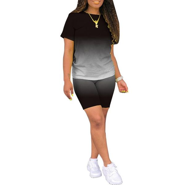 women's tracksuits women\u2021s short sleeve t-shirt shorts suit fashion gradient solid color pullover and tight high-waist pants, Gray
women's tracksuits women\u2021s short sleeve t-shirt shorts suit fashion gradient solid color pullover and tight high-waist pants, Gray