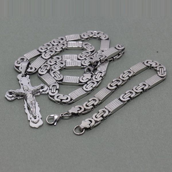 earrings & necklace crucified jesus cross with carved word christian pendant necklaces jewelry for men heavy link 11mm, Silver
earrings & necklace crucified jesus cross with carved word christian pendant necklaces jewelry for men heavy link 11mm, Silver