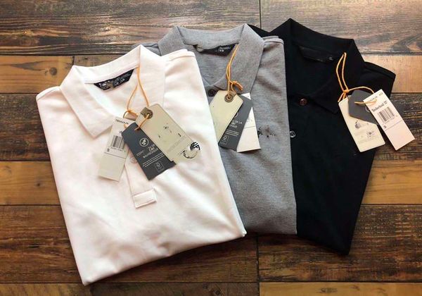 brand men's short sleeved polo shirt pure color customer supply pearly cotton fabric, White;black
brand men's short sleeved polo shirt pure color customer supply pearly cotton fabric, White;black