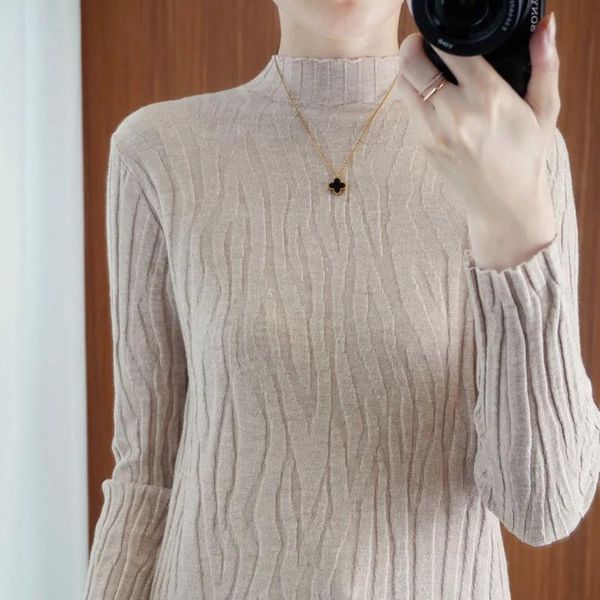 women's sweaters half high neck sweater autumn and winter elastic slim wrinkle temperament thin solid color warm bottomed shirt, White;black
women's sweaters half high neck sweater autumn and winter elastic slim wrinkle temperament thin solid color warm bottomed shirt, White;black