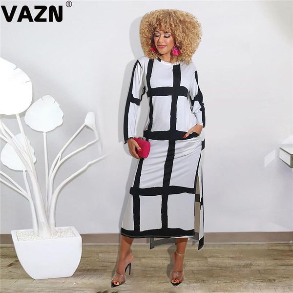 casual dresses vazn 2021 party night shinny bandage dress full sleeve sheath o-neck plaid print maxi long, Black;gray
casual dresses vazn 2021 party night shinny bandage dress full sleeve sheath o-neck plaid print maxi long, Black;gray