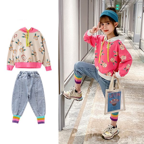 2021 teen trendy new fall of the child girls cartoon clothes with hoodie sweatpants + baby jeans set up 96ho, White
2021 teen trendy new fall of the child girls cartoon clothes with hoodie sweatpants + baby jeans set up 96ho, White