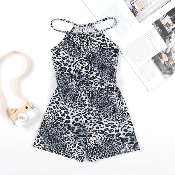 clothing sets 2021 summer girls short sleeve jumpsuit fashion leopard print halter neck sleeveless, White
clothing sets 2021 summer girls short sleeve jumpsuit fashion leopard print halter neck sleeveless, White