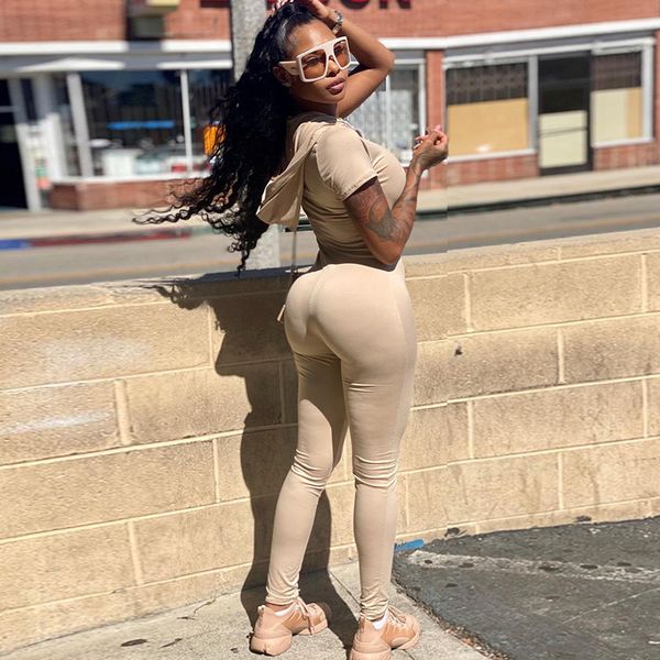 skin color front zipper hooded short sleeve jumpsuit fitness sports wear 1 one piece outfit women rompers c85-cz27, Black;white
skin color front zipper hooded short sleeve jumpsuit fitness sports wear 1 one piece outfit women rompers c85-cz27, Black;white