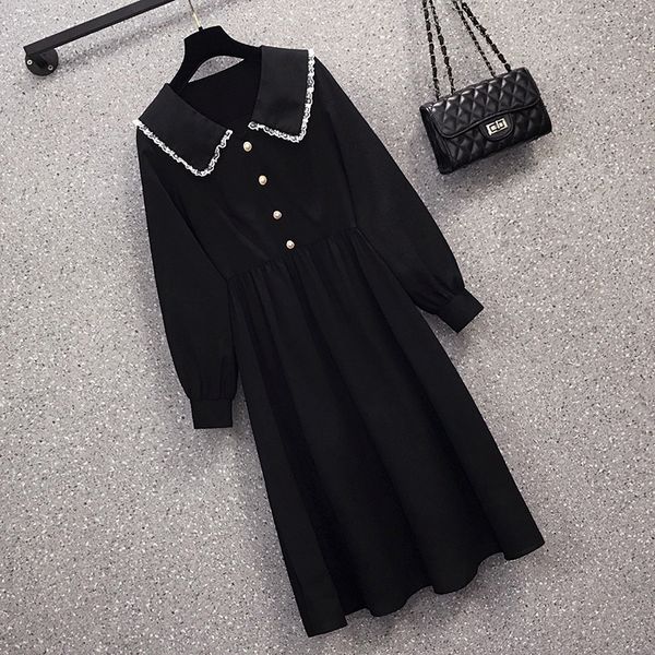 office work black red dress plus size female long sleeve turndown collar elegant dresses 2021 new 5rl4, Black;gray
office work black red dress plus size female long sleeve turndown collar elegant dresses 2021 new 5rl4, Black;gray