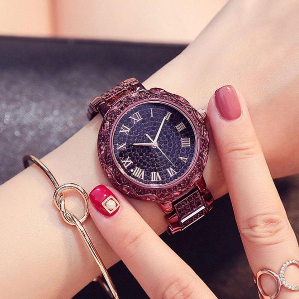 wristwatches luxury all-diamond women's watch stainless steel band roman numeral fashion wrist party bracelet female quartz wristwatch, Slivery;brown
wristwatches luxury all-diamond women's watch stainless steel band roman numeral fashion wrist party bracelet female quartz wristwatch, Slivery;brown