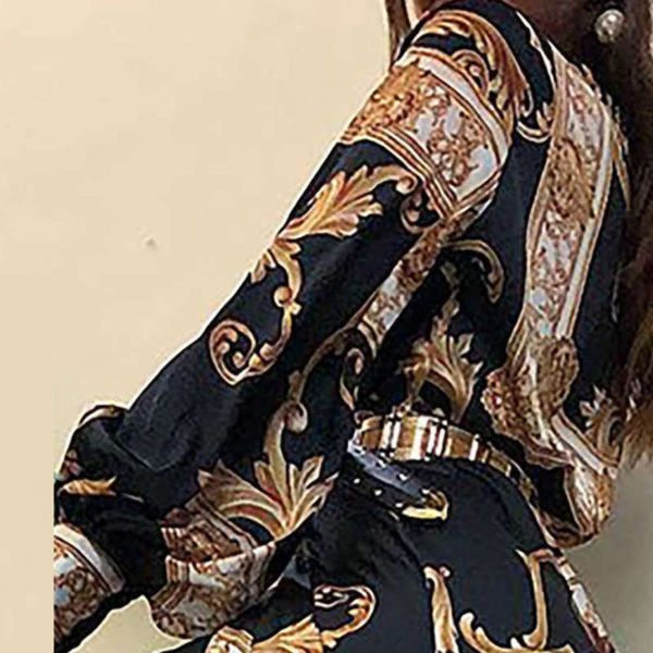 sleeve shirt printed fx9a012e skirt long dress court, Black;gray
sleeve shirt printed fx9a012e skirt long dress court, Black;gray