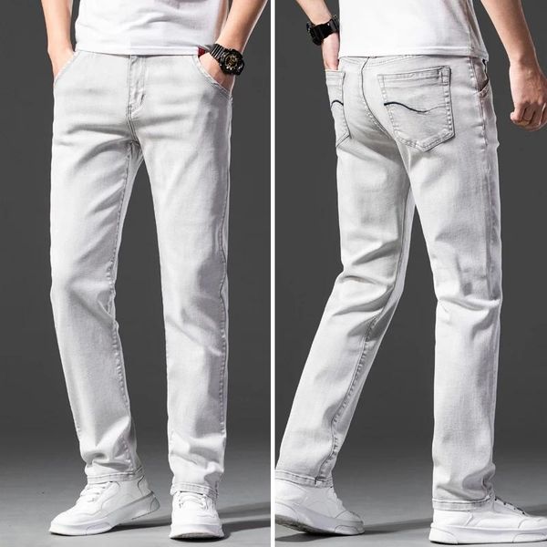 men's jeans 2021 light grey stretch slim classic style fashion casual embroidery cotton denim pants male brand trousers, Blue
men's jeans 2021 light grey stretch slim classic style fashion casual embroidery cotton denim pants male brand trousers, Blue