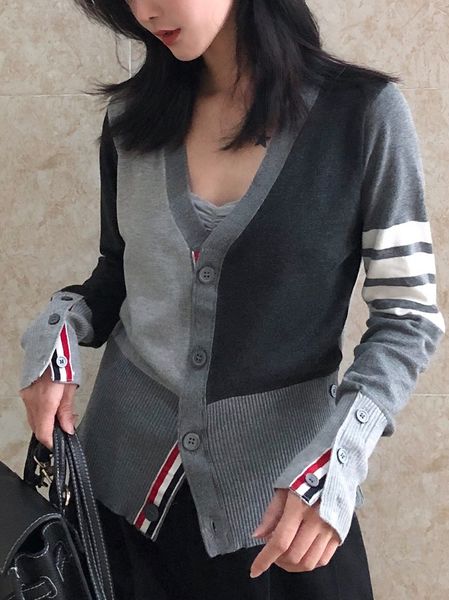 cardigan 2021 women's color matching sweater cardigan short coat with underlay college style autumn winter, White
cardigan 2021 women's color matching sweater cardigan short coat with underlay college style autumn winter, White