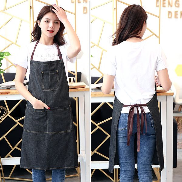 nordic style antifouling kitchen work denim hanging neck apron 
nordic style antifouling kitchen work denim hanging neck apron