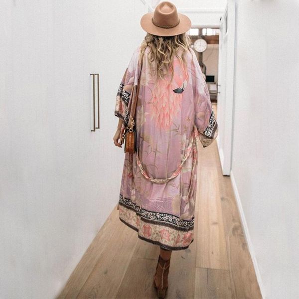100% cotton bikini cover-ups pink boho print self belted front open long kimono dress beach tunic women swim suit cover up q996, White;black
100% cotton bikini cover-ups pink boho print self belted front open long kimono dress beach tunic women swim suit cover up q996, White;black