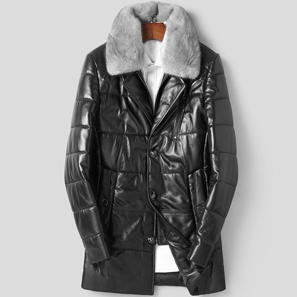 men's leather & faux genuine jacket collar down coat mens sheepskin jaqueta masculino couro ad-yr77903 yy315, Black
men's leather & faux genuine jacket collar down coat mens sheepskin jaqueta masculino couro ad-yr77903 yy315, Black