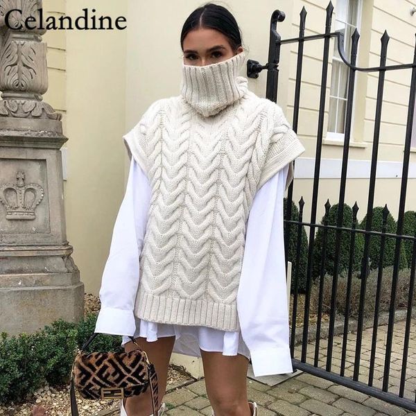 women's vests celandine turtleneck sleeveless knitted sweater vest women oversized twist pullover casual loose jumper autumn winter 202, Black;white
women's vests celandine turtleneck sleeveless knitted sweater vest women oversized twist pullover casual loose jumper autumn winter 202, Black;white