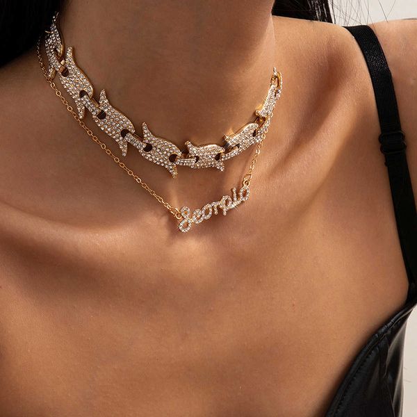 jewelry personality multi-layer tassel women's punk diamond inlaid cuban buckle chain letter necklace set, Silver
jewelry personality multi-layer tassel women's punk diamond inlaid cuban buckle chain letter necklace set, Silver