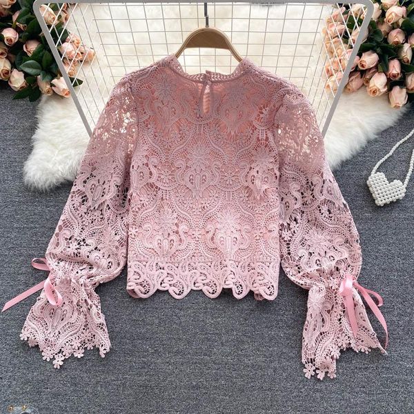 women's blouses & shirts 2021 summer autumn hollow out puff sleeve sweet blouse women top, White
women's blouses & shirts 2021 summer autumn hollow out puff sleeve sweet blouse women top, White