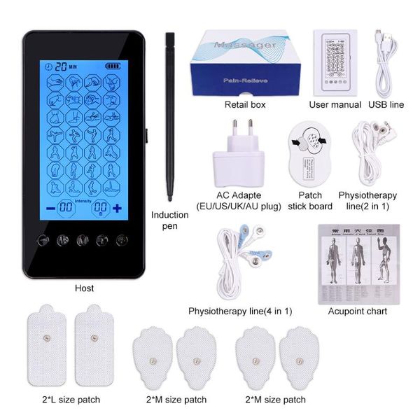 electric massagers 28 modes tens machine pulse body massager lcd touch screen dual output massage ems muscle stimulation therapy devices
electric massagers 28 modes tens machine pulse body massager lcd touch screen dual output massage ems muscle stimulation therapy devices