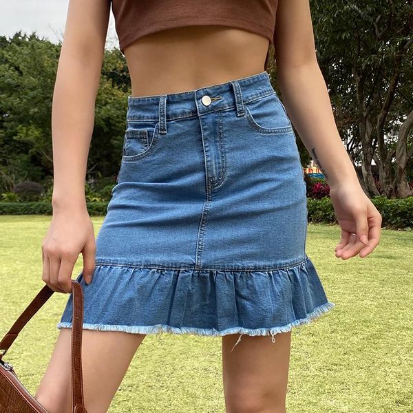 skirts summer temperament mini skirt women ladies retro style fishtail tassel denim stitching solid color wrapped hip, Black
skirts summer temperament mini skirt women ladies retro style fishtail tassel denim stitching solid color wrapped hip, Black