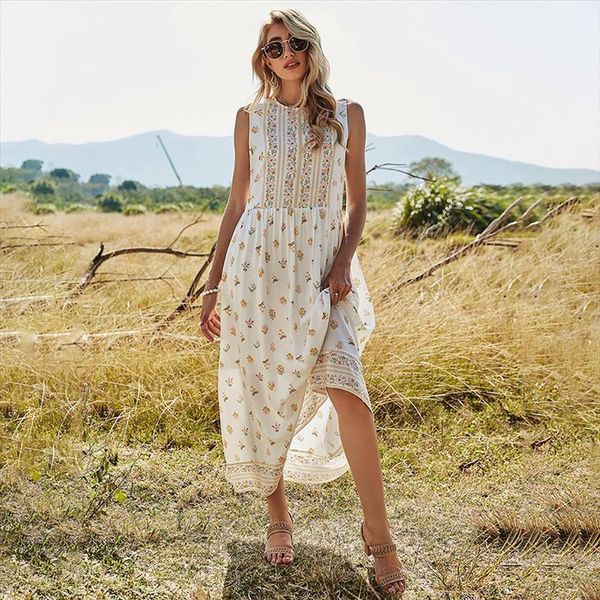 spring sleeveless print casual women dress o neck white sweet sling for summer, Black;gray
spring sleeveless print casual women dress o neck white sweet sling for summer, Black;gray