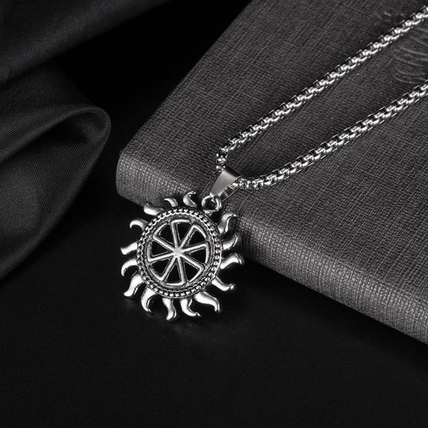 pendant necklaces vintage sun alloy viking necklace for men punk stainless steel chain collar retro slavic amulet long jewelry, Silver
pendant necklaces vintage sun alloy viking necklace for men punk stainless steel chain collar retro slavic amulet long jewelry, Silver