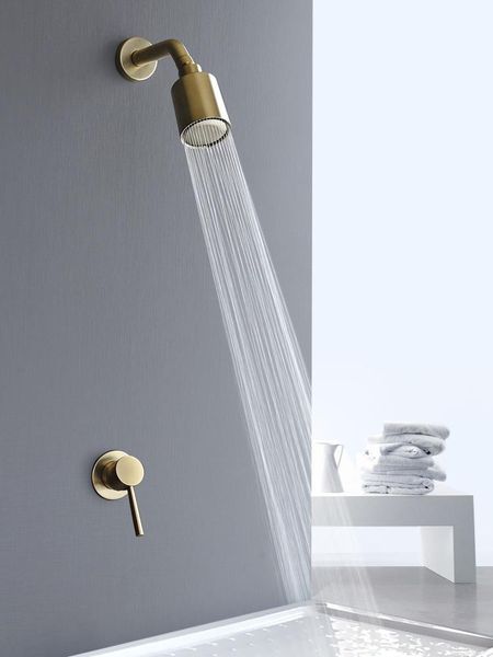 bathroom shower set brushed gold round rainfall shower faucet wall mounted black/chrome mixer with head
bathroom shower set brushed gold round rainfall shower faucet wall mounted black/chrome mixer with head