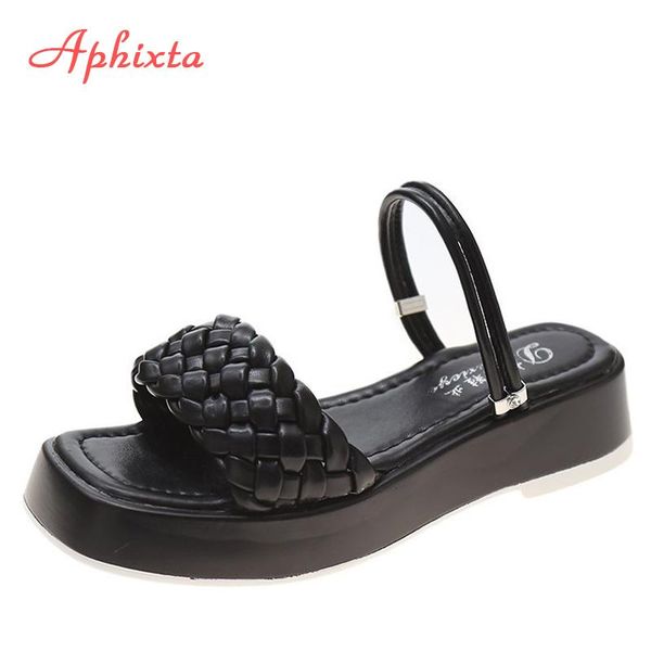 dress shoes aphixta flat platform sandals and slippers gladiator weave bread slides thick sole height increasing women woman, Black
dress shoes aphixta flat platform sandals and slippers gladiator weave bread slides thick sole height increasing women woman, Black
