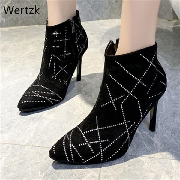boots women shoes winter autumn casual high heels pumps warm ankle botas mujer zapatos size 34-39 a754, Black