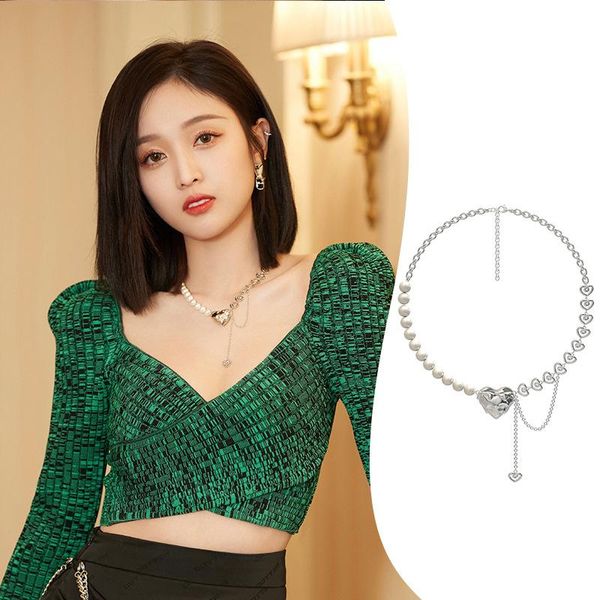 pendant necklaces wu xuanyi the same cream love pearl chain splicing necklace personality wild clavicle short, Silver
pendant necklaces wu xuanyi the same cream love pearl chain splicing necklace personality wild clavicle short, Silver