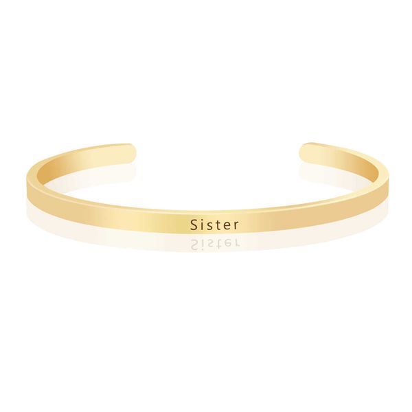sister cuff bangle inspirational quotes engraved mantra bracelet hand stamped cuff bangles trendy gift for sister q0719, Black
sister cuff bangle inspirational quotes engraved mantra bracelet hand stamped cuff bangles trendy gift for sister q0719, Black