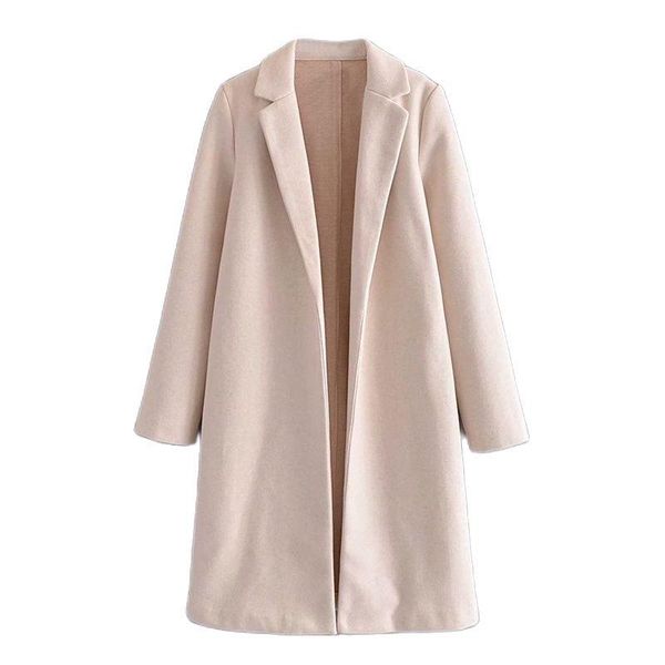 women's wool & blends zxqj women white woolen coat 2021 autumn fashion ladies elegant shawl collar caedigan outwear female solid long j, Black
women's wool & blends zxqj women white woolen coat 2021 autumn fashion ladies elegant shawl collar caedigan outwear female solid long j, Black
