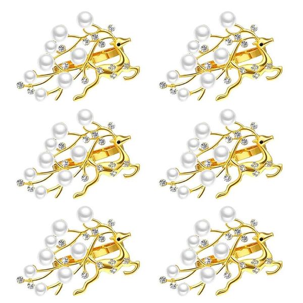 napkin rings 6 pcs elegant deer buckles with pearls rhinestone handmade serviette buckle holder dinner decoration
napkin rings 6 pcs elegant deer buckles with pearls rhinestone handmade serviette buckle holder dinner decoration