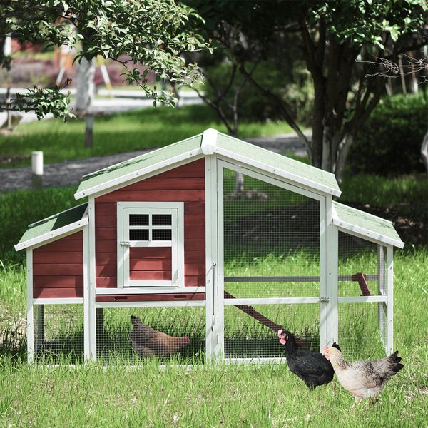 leisus 123.6" large outdoor wooden chicken coop poultry cage rabbit hutch small animal house with 2 ramps for 6 chickens, natural color
leisus 123.6" large outdoor wooden chicken coop poultry cage rabbit hutch small animal house with 2 ramps for 6 chickens, natural color