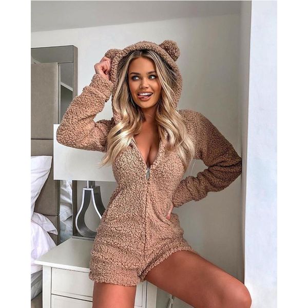 women's jumpsuits & rompers winter flannel sleepwear cute teddy bear zipper hooded long sleeve jumpsuit plush warm romper christmas nig, Black;white
women's jumpsuits & rompers winter flannel sleepwear cute teddy bear zipper hooded long sleeve jumpsuit plush warm romper christmas nig, Black;white