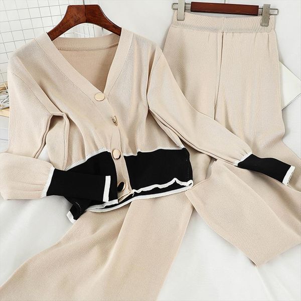 autumn knitted sweater 2 two womens pants pieces set elegant v neck cardigan long ol femme tracksuit trousers suit, White
autumn knitted sweater 2 two womens pants pieces set elegant v neck cardigan long ol femme tracksuit trousers suit, White