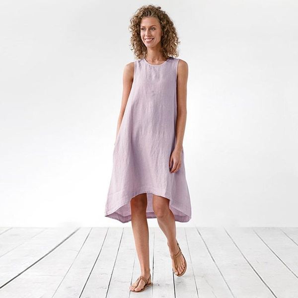 casual dresses fashion 2021 100% linens women's loss o-neck mouwlless asymmetric summer women pockets m30840, Black;gray
casual dresses fashion 2021 100% linens women's loss o-neck mouwlless asymmetric summer women pockets m30840, Black;gray