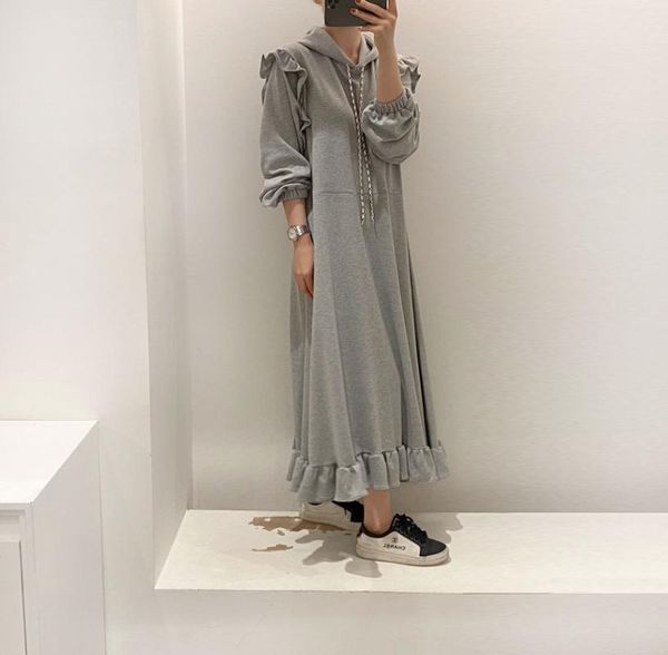 casual dresses superaen hooded solid drawstring splicing flounced edge sweatshirt for women, Black;gray
casual dresses superaen hooded solid drawstring splicing flounced edge sweatshirt for women, Black;gray