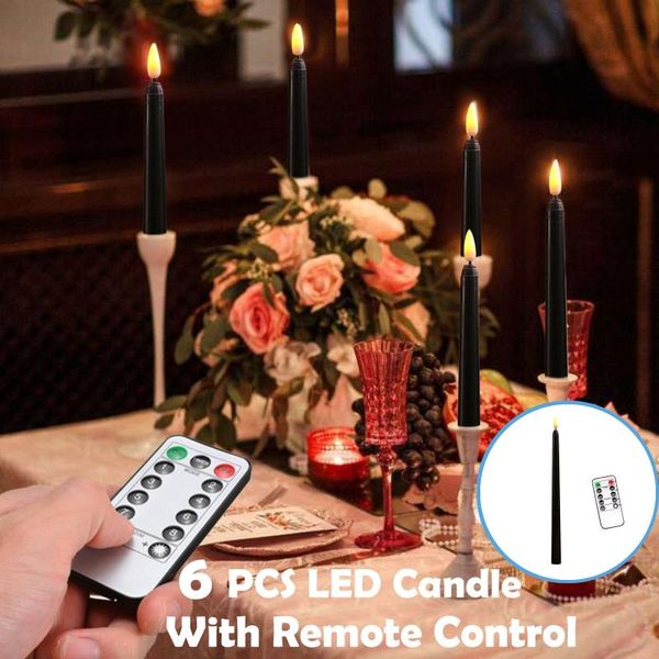 pack of 6 yellow flickering remote led candles,plastic flameless remote taper candles,bougie led for dinner decoration #t1g
pack of 6 yellow flickering remote led candles,plastic flameless remote taper candles,bougie led for dinner decoration #t1g
