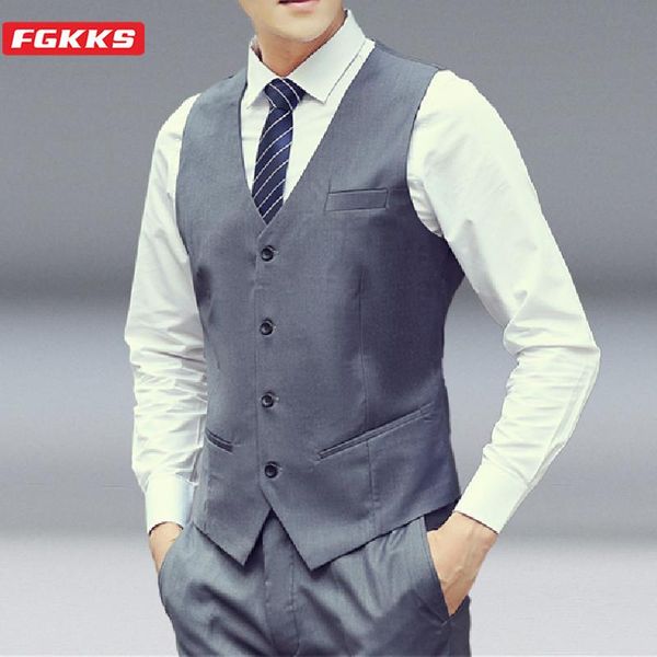 men's vests fgkks suit slim fit dress sleeveless jacket for men formal tuxedo waistcoat business casual vest male, Black;white
men's vests fgkks suit slim fit dress sleeveless jacket for men formal tuxedo waistcoat business casual vest male, Black;white