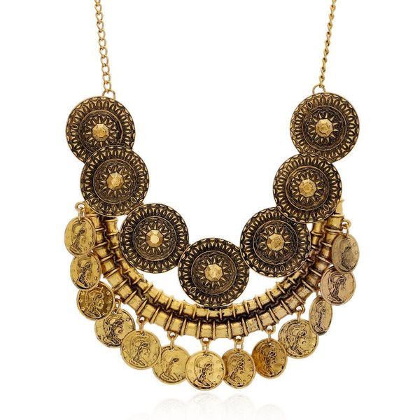 chains bohemian retro necklace collarbone chain fashion exaggerated coin rhinestone tassel sweater, Silver
chains bohemian retro necklace collarbone chain fashion exaggerated coin rhinestone tassel sweater, Silver