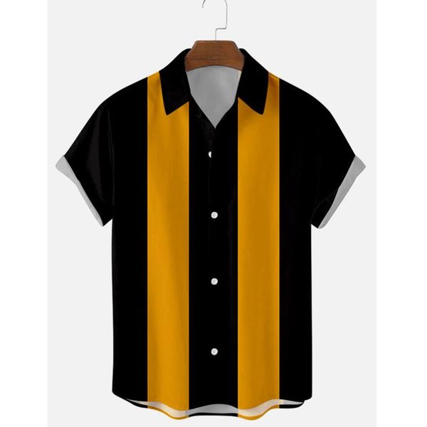 men's casual shirts 2021 summer light bowling men vertical striped printed lapel short sleeve blouse button up shirt, White;black
men's casual shirts 2021 summer light bowling men vertical striped printed lapel short sleeve blouse button up shirt, White;black
