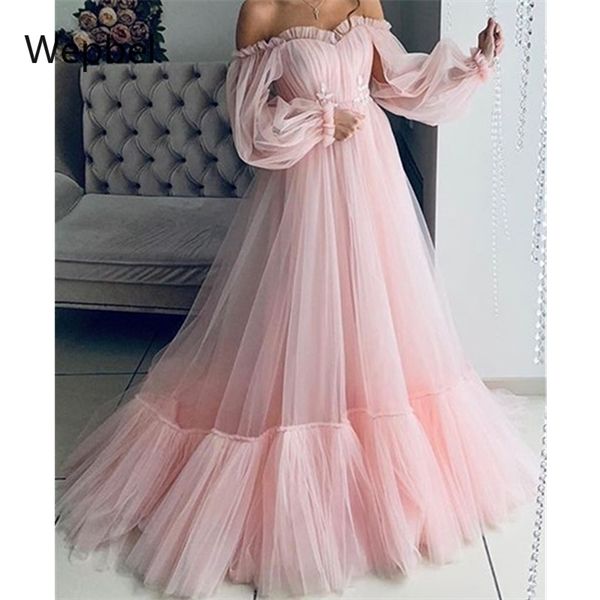 wepbel off-shoulder mesh women dress long-sleeved wedding high waist big swing dresses slash collar solid color dress y0118, Black;gray
wepbel off-shoulder mesh women dress long-sleeved wedding high waist big swing dresses slash collar solid color dress y0118, Black;gray